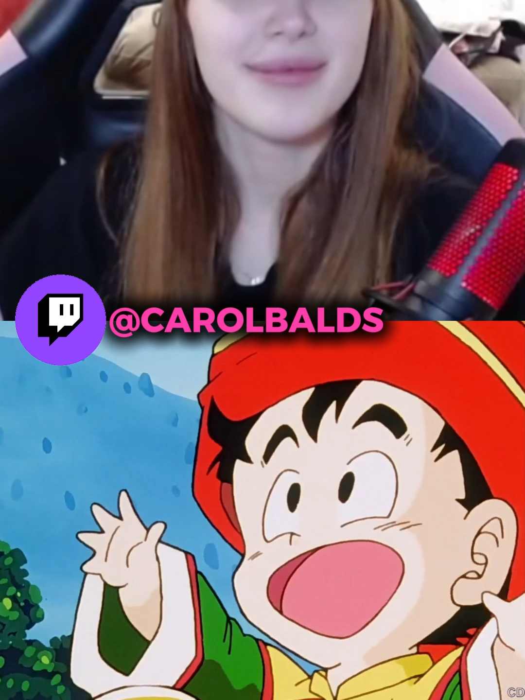LIVE DA CAROL NA BIO >Carol Balds ASSISTINDO Dragon Ball Z#carolbalds #dragonballz #goku