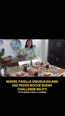 Sinubukan ni Mariel Padilla ang 500 pesos noche buena challenge ng DTI , Panoorin ang kanyang sinapit.  #robinpadilla #padilla #dti #food #fyp 