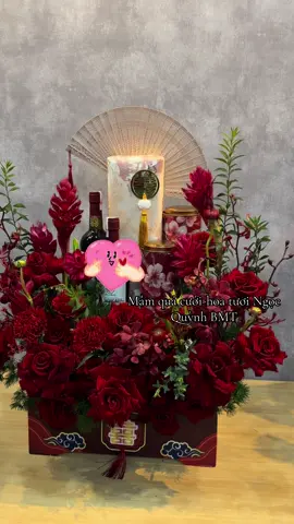 Tráp đỏ đón tết khách iu ơi🥰 mâm lễ tone đỏ nhà em tiếp#xuhuong #damcuoi #mamquacuoihoi #trapcuoihoi #viral 