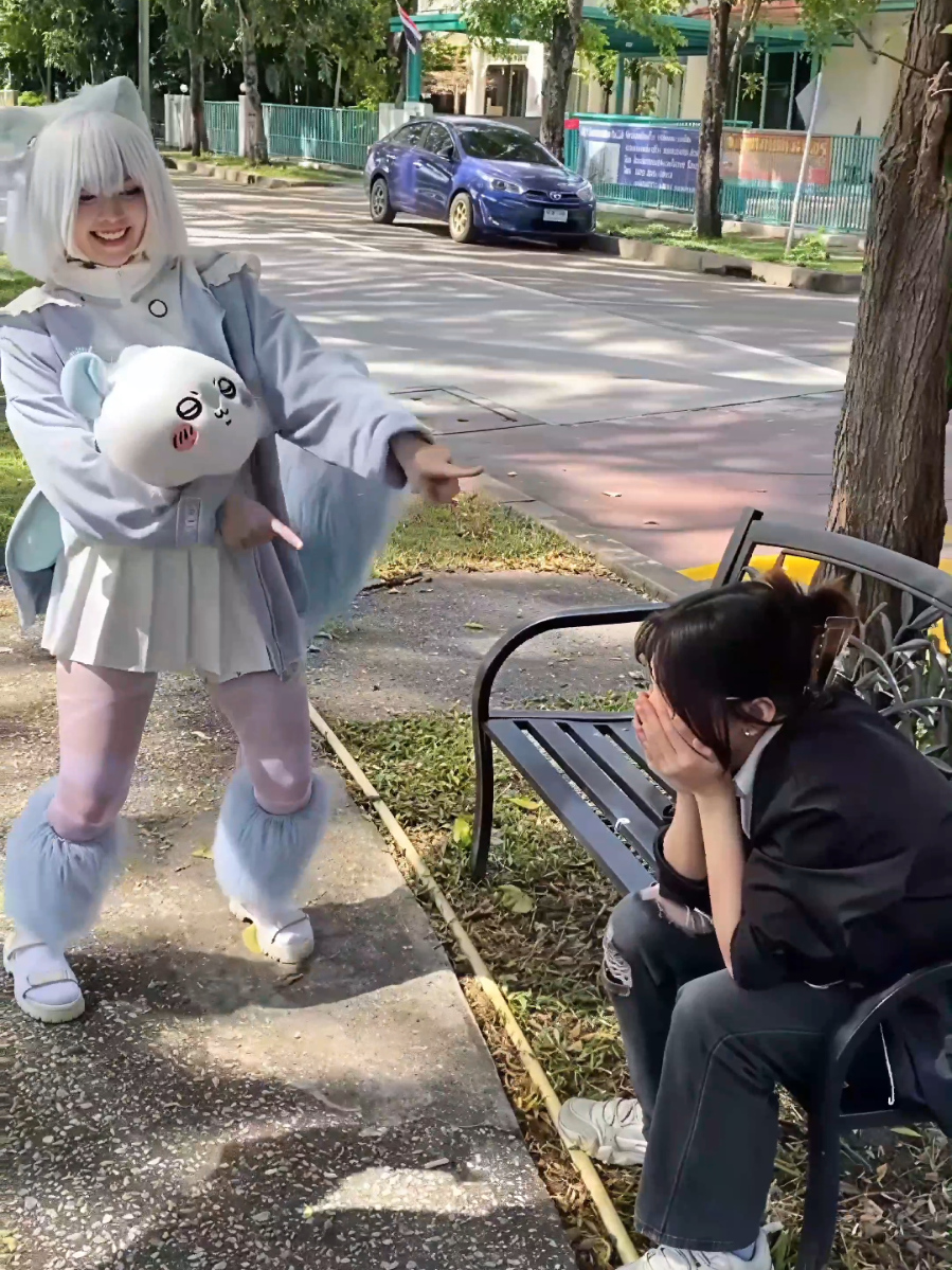 momoga core : เมื่อเพื่อนนั่งทับ💩นก แต่เราจะเป็นโมมงกะ!! เพื่อนผู้โชคร้าย : @hypexien  #momonga #chiikawa #ちいかわ 