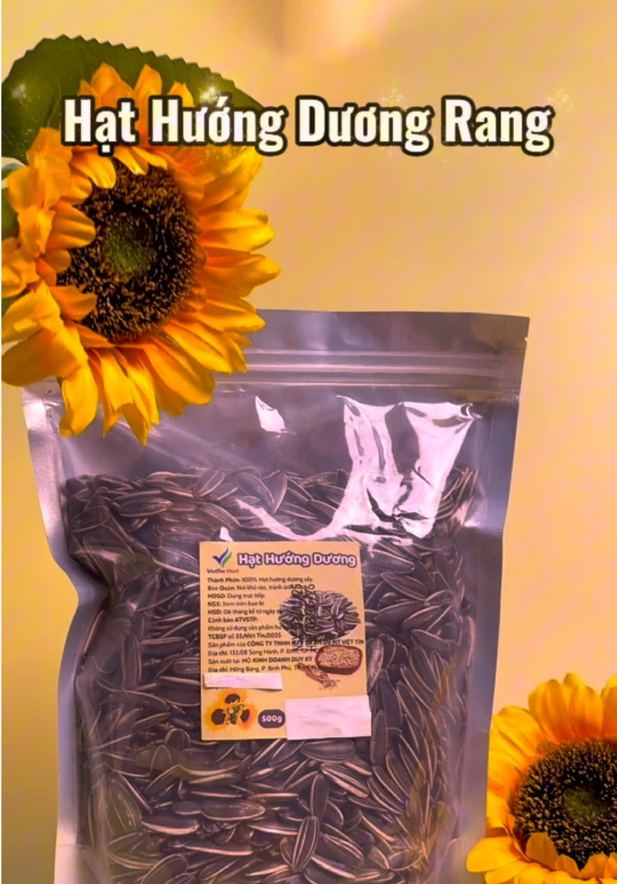 Hạt Hướng Dương Rang 1Túi/500Gram, Hạt To Tròn Trọn Vị Niềm Vui #hathuongduongrang #viettinmart #banhkeotet #hathuongduong #caheovuive2 