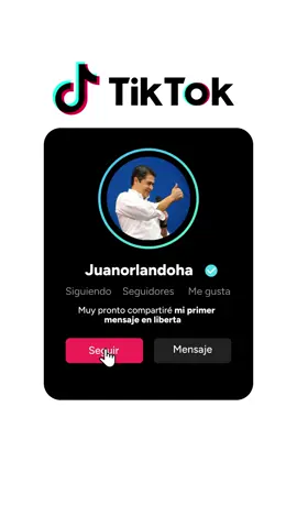 Saludos! Soy Juan Orlando Hernández y esta es mi cuenta oficial de Tiktok. Mañana compartiré mi primer video tras recuperar mi libertad. Los invito a seguirme!  Agradezco profundamente su apoyo. Mi gratitud para cada uno de ustedes. — JOH ——— Greetings! I am Juan Orlando Hernández, and this is my official TikTok account. Tomorrow, I will share my first video after regaining my freedom. I invite you to follow me! I deeply appreciate your support. My gratitude goes out to each and every one of you. — JOH #Honduras #JuanOrlandoHernandez #DAMQSI
