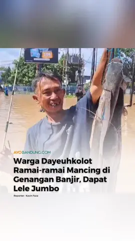 Sejak pagi, Jumat, 5 Desember 2025, sejumlah warga terlihat memadati genangan banjir di Jalan Raya Dayeuhkolot untuk memancing ikan. Beberapa di antaranya bahkan berhasil mendapatkan lele berukuran jumbo. Menurut warga, diduga lele tersebut berasal dari peternak yang kolamnya terbawa banjir. Reporter: Kavin Faza