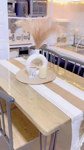 Aesthetically beautiful love my new table runner. #tablerunner #aesthetic #aesthetictablerunner #homefinds 