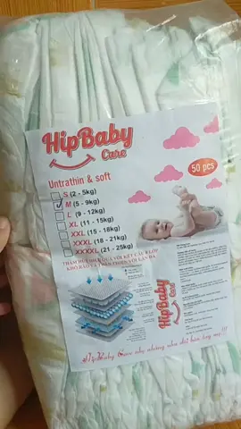 tã quần hipbaby 100 miếng tã mỏng mặc êm khô thoáng ko hăm#taquan100mieng#bỉmquan100mieng#mevabe#tahipbaby#bim 