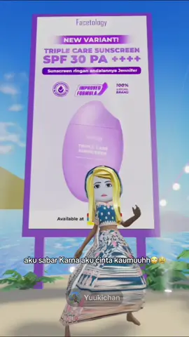 Sunsscren andalan akyuhh biar glowing dan di sayang suami 🤭🤭 @Facetology official  #roblox #robloxfyp #fyp #robloxindonesia #facetologysunscreen 