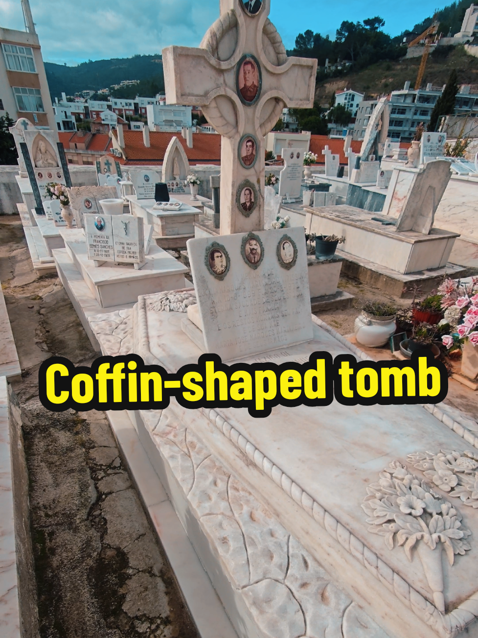 This tomb was built for Manuel Marinheiro in 1918. He and 6 other family members are buried here. You may wonder how 7 adult caskets could possibly fit in a grave. Well, they don't. After the body decomposes, the bones (or what the Portuguese call 