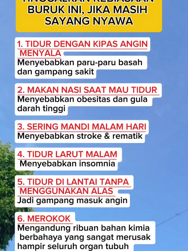 Tinggalkan kebiasaan buruk untuk menjadi lebih sehat#cara hidup sehat