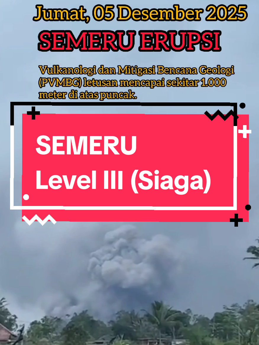 Hari ini sekitar pukul 11.00 WIB, Semeru kembali mengalami erupsi. Pusat Pusat Vulkanologi dan Mitigasi Bencana Geologi (PVMBG)letusan mencapai sekitar 1.000 meter di atas puncak. Level III (Siaga) #semeru #lumajang #volcano #bencanaalam #creatorsearchinsight 