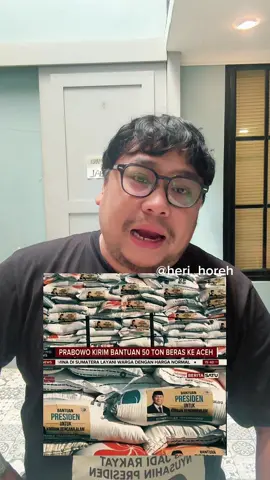 Prabowo nempel di beras bantuan #prabowo #banjir #bencanaalam #bantuanpemerintah 