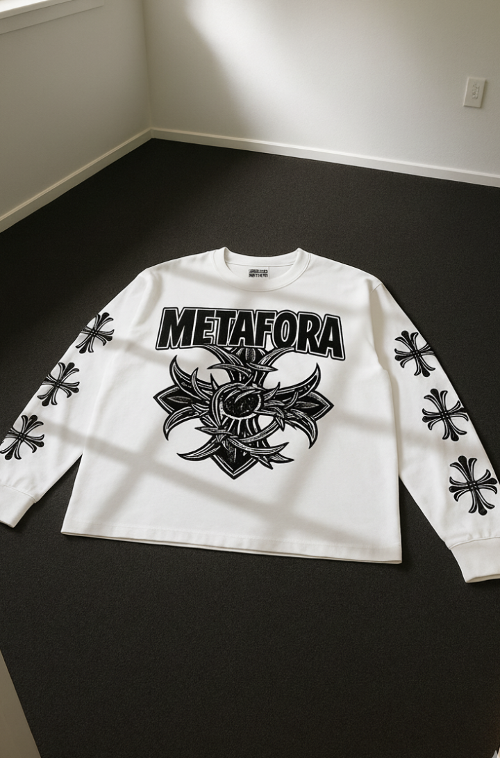 Metafora T-shirt Mtfr Wood Logo Longsleve Boxy Fit White #kaoslenganpanjang #boxy #longsleeve 