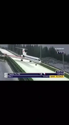 Tupolew TU-154 i piękne lądowanie telemarkiem🔥 #skijumping #skokinarciarskie #tupolew #samolot #Eurosport 