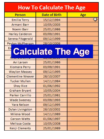 How To Calculate The Age In Excel!! #excel #exceltips #exceltricks #excelhacks #exceltutorial #excelpro