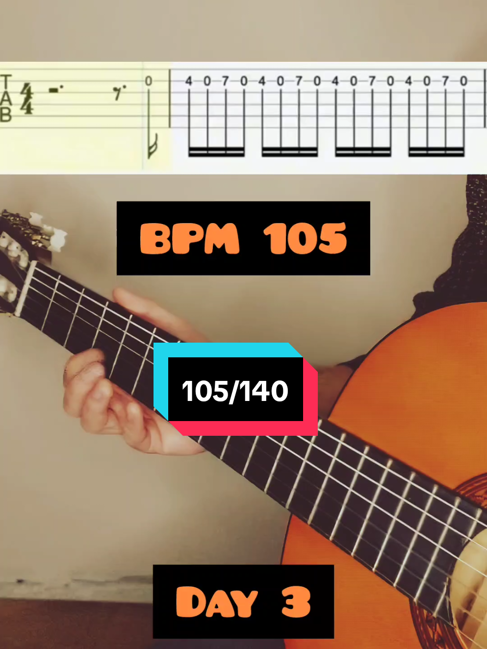 Speed challenge | Day 3/10 Bpm 105/140 Thundertruck AC/DC #rock #guitarra #guitartabs #chellenge #acoustic 