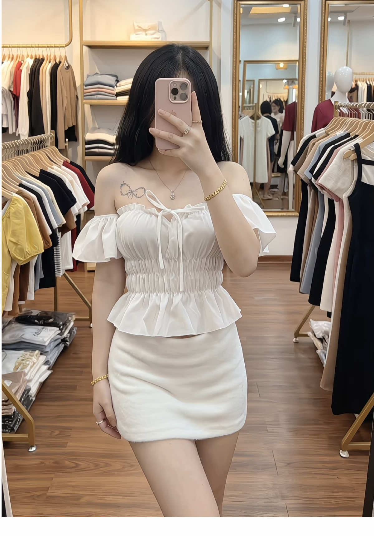 A-56 Áo ống cúp nhún eo tay bèo #xuhuong #aoong #thoitrangnu #phoidoxinh 