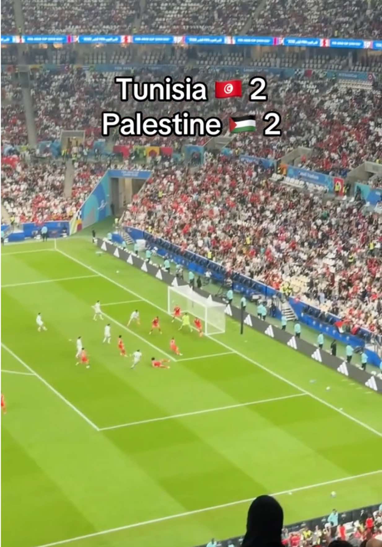 Tunisia 🇹🇳 vs. Palestine 🇸🇩 at FIFA Arab Cup in Qatar with my Tunisian friend @Mohamed choukani  ❤️⚽️🇸🇩🇹🇳🇶🇦 #arabcup 