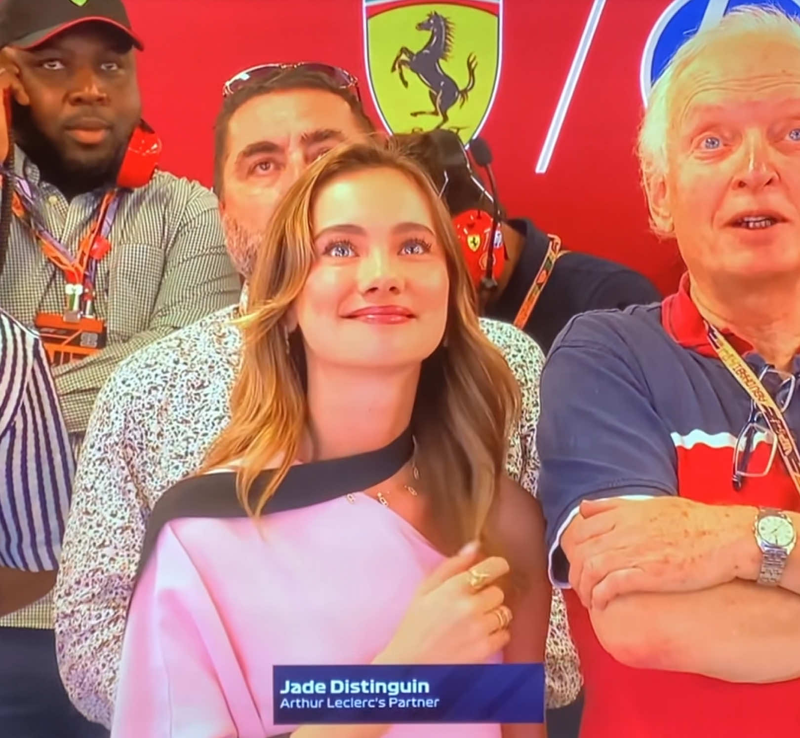 Jade watching Arthur during practice 🥺  📸: Kayo  #f1 #arthurleclerc #f1wags #jadedistinguin #foryoupage @Jade Distinguin 