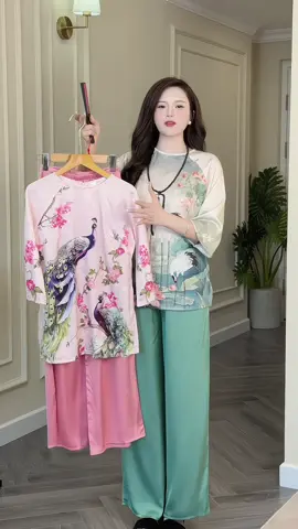 Bộ lam xẻ tà vải gấm #champhanreview #dolam 