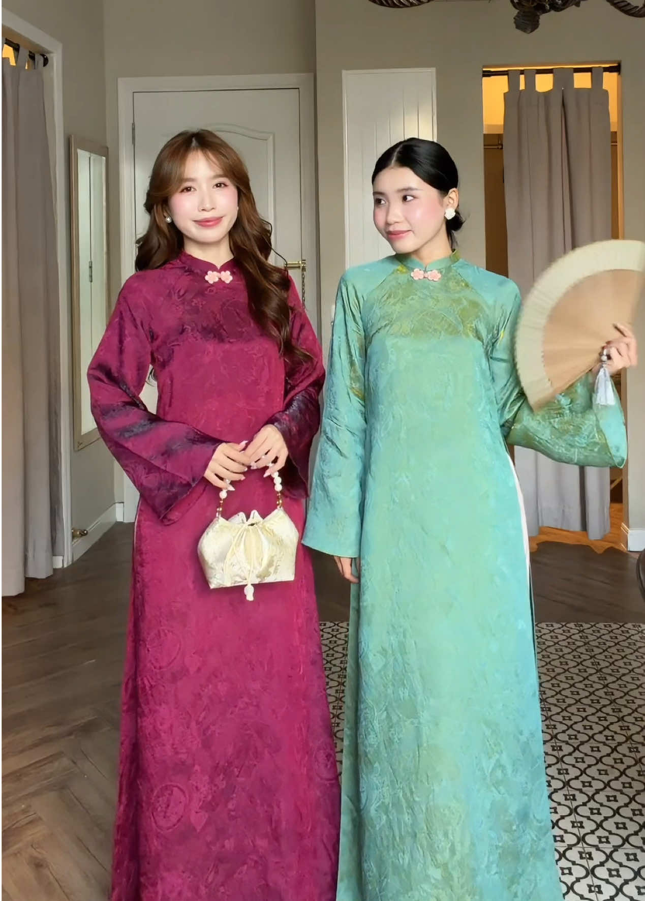 Cô hai cô ba lên áo dài đón tết nạ #aodaitet #tet2026 #aodaivietnam #outfitideas #foryou 