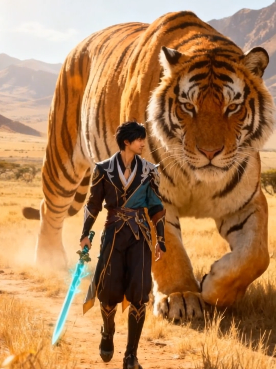 Walk with giant animal: www.neonlights.ai