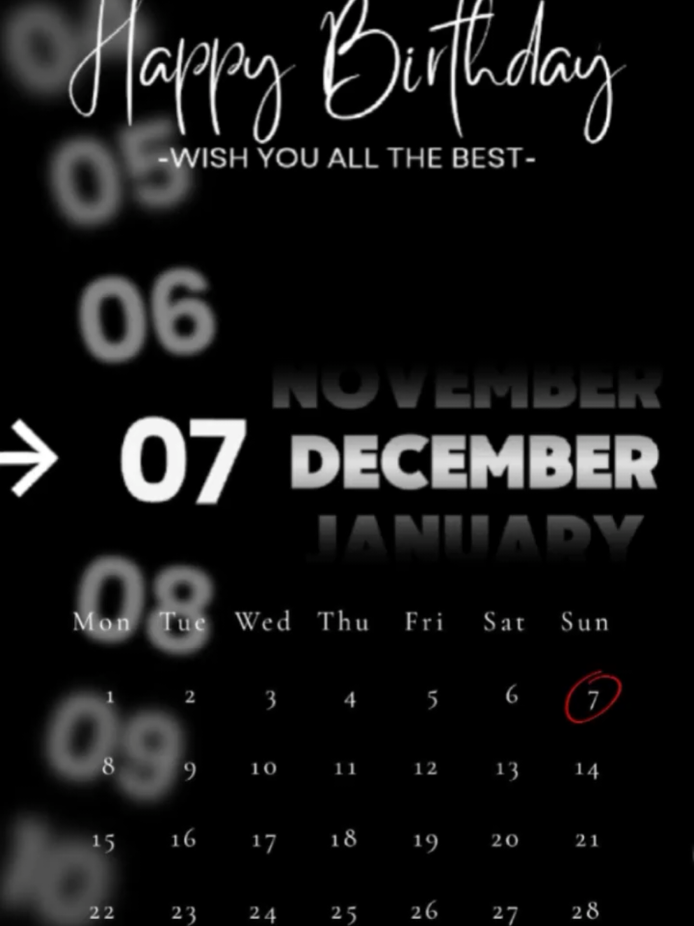 #CapCut HBD 07 DECEMBER #fyp #foryou #december #birthday #capcutpioneer #pioneertemplate 