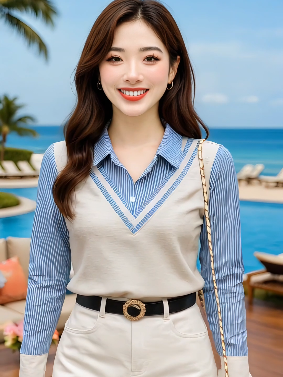 “Chiếc áo làm gương mặt sáng hơn nhìn thấy rõ – xem là mê!” #aosomiPhoiGile #aosominu  #outfitxinh #aodepnu #phongcachthoitrang  @Hà Minh Phương @Hà Minh Phương @Hà Minh Phương 