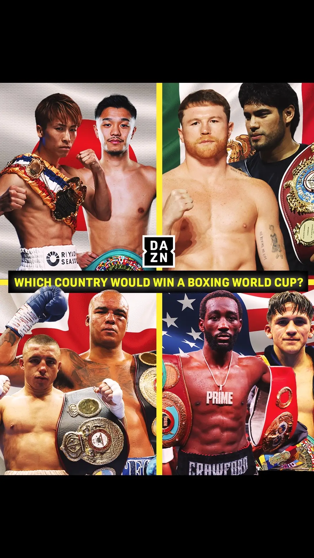 The outcomes may be slightly different to the FIFA World Cup. Tell us how you think your country would get on 👀🍿 🎟️ Buy #RINGV: Night of the Samurai NOW | Dec 27 | Live exclusively on DAZN | @ringmagazine 🔉
