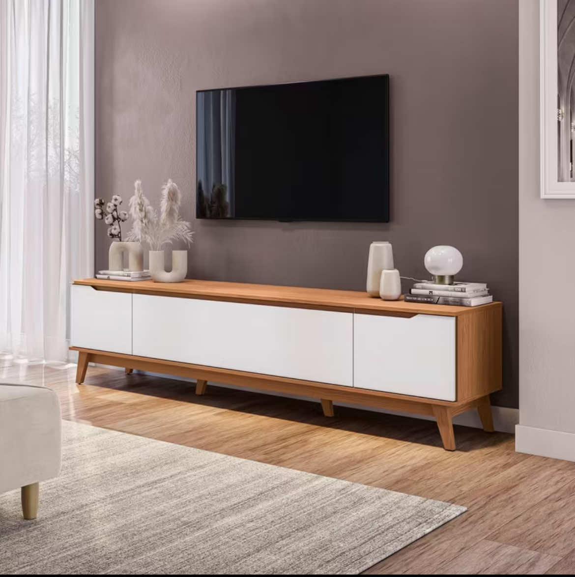 Rack Kappesberg 3 Portas Canela/Branco 218cm ##flypシ##sala##rack