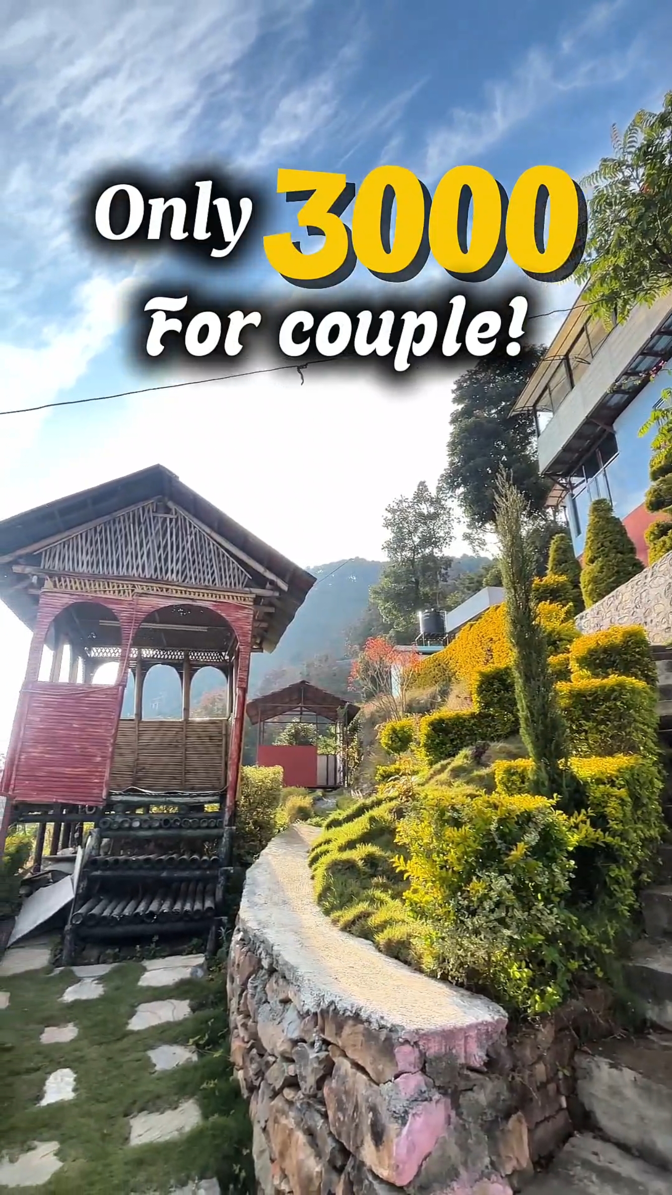 Escape to a peaceful retreat near Champadevi — cozy rooms with the best views, just Rs. 3000 per couple including Nepali style breakfast & dinner. Far from the city hustle, close to pure tranquility. #HonestHospitality #daycation #staycation #hotelbooking #couplepackage #placesnearkathmandu #Travel 