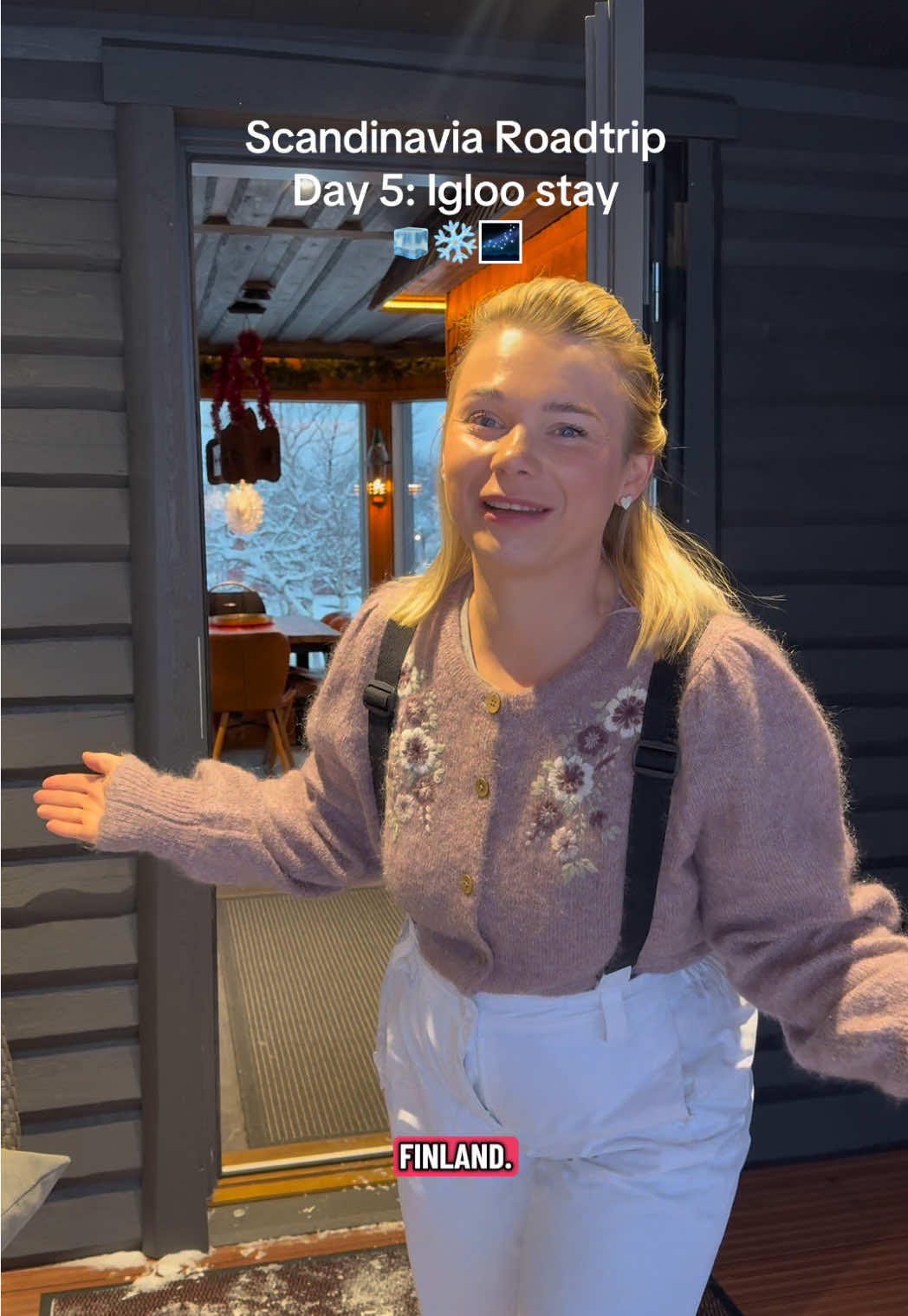 We’ve heard mixed things about these igloos. Mainly because they can get quite cold, but ours was perfect with aircon and heated glass panels!!! So worth it 🥹🧊❄️  #igloo #roadtrip #finland #finnishlapland #travelwithus 