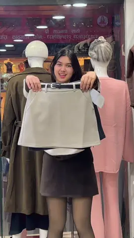 premium quality winter short skirt available  color:black,brown,offwhite and gray size: s-xl #deliveryallovernepal🇳🇵 #Whatsapp9860129991 #insta_ojsglamour11 #ojsglamour_basundhara 