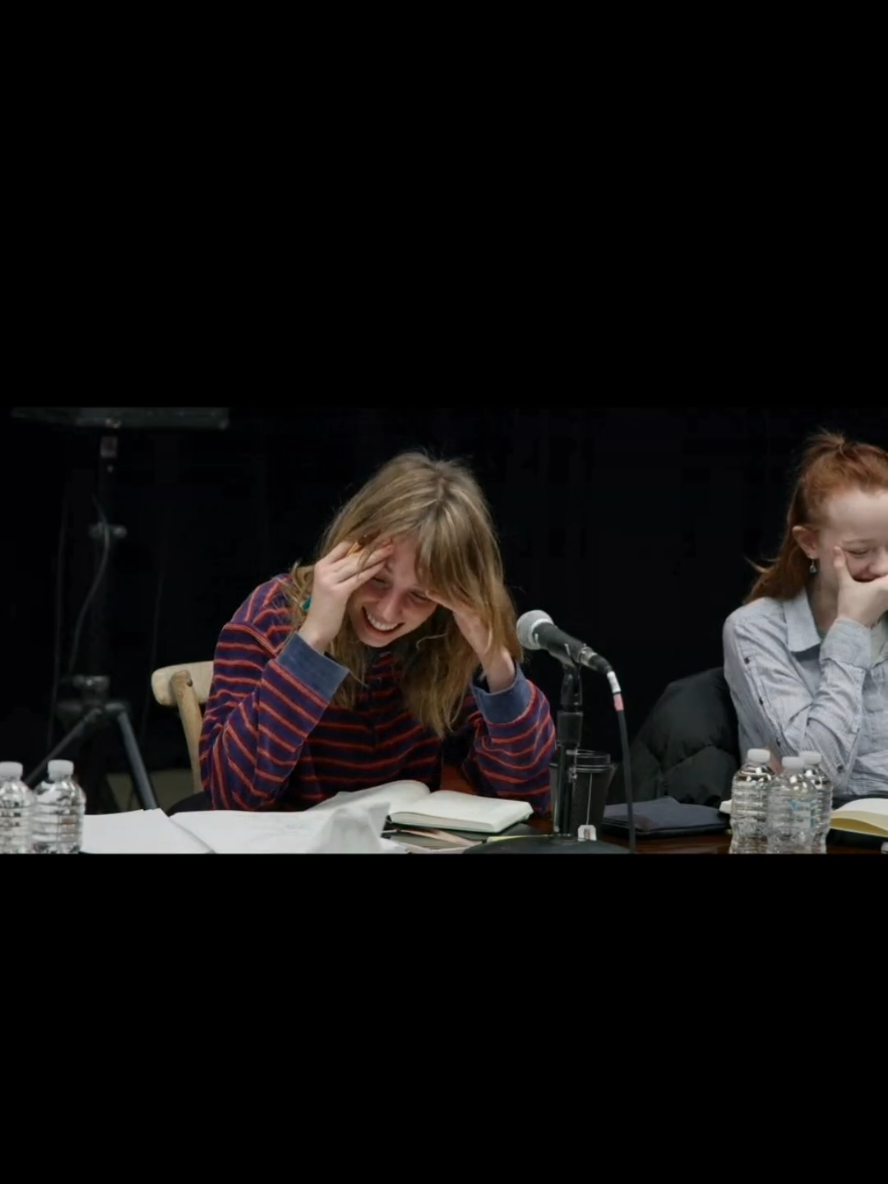 I've never seen a cast lose it so much at a table read 😭 #strangerthings #strangerthings5 #mayahawke #winonaryder #calebmclaughlin