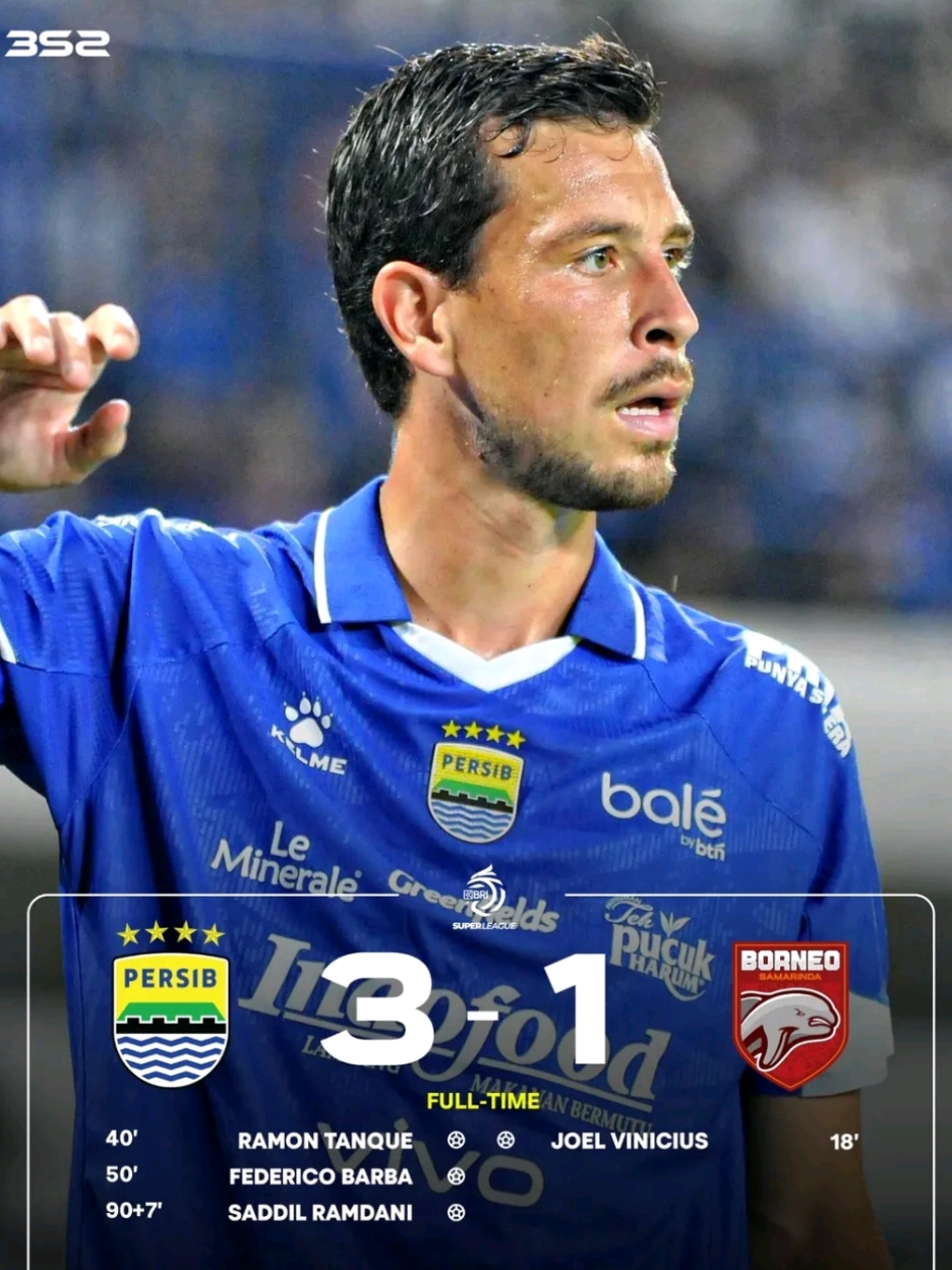 FT: PERSIB 3-1 BORNEO FC 🥶 Maung Bandung berhasil Remontada Borneo FC yang mulai habis bensin, Persaingan BRI Super League makin sengit. #persibbandung #borneo #briliga1 #superleague 