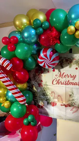Balloon set christmas decoration perfect for bonggang christmas party decor #christmasballoondecor #christmasdecoration #balloondecoration 