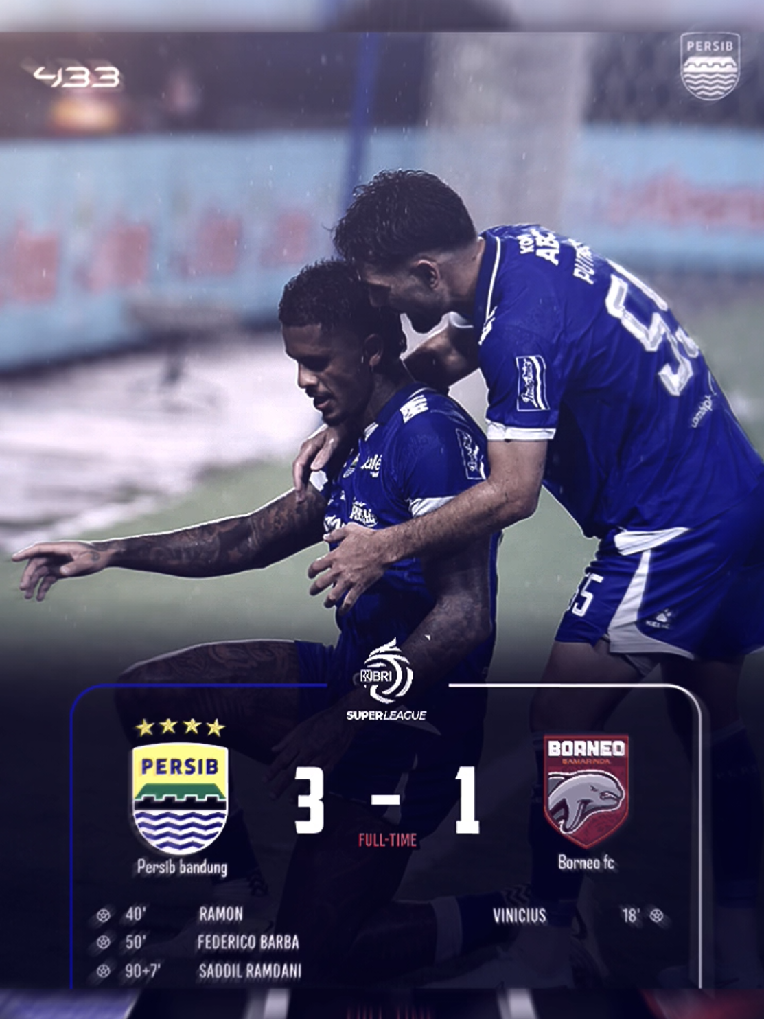 Laremontada, persib comeback atas borneo fc, skor akhir 3:1!!  - - - #persib #photograph #viral #fyp #footballtiktok 