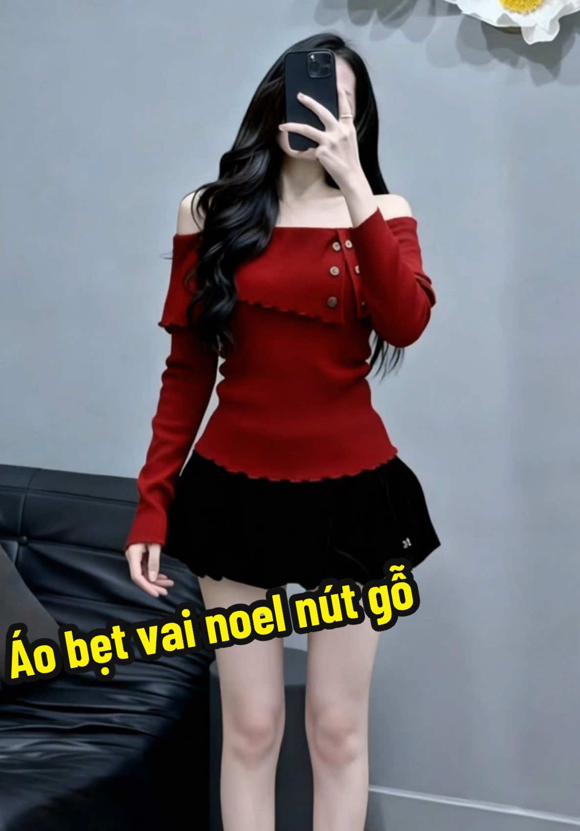 Áo bẹt vai noel nút gỗ #aobetvai  #noel #aonuxinh #aotrevai #xuhuong  