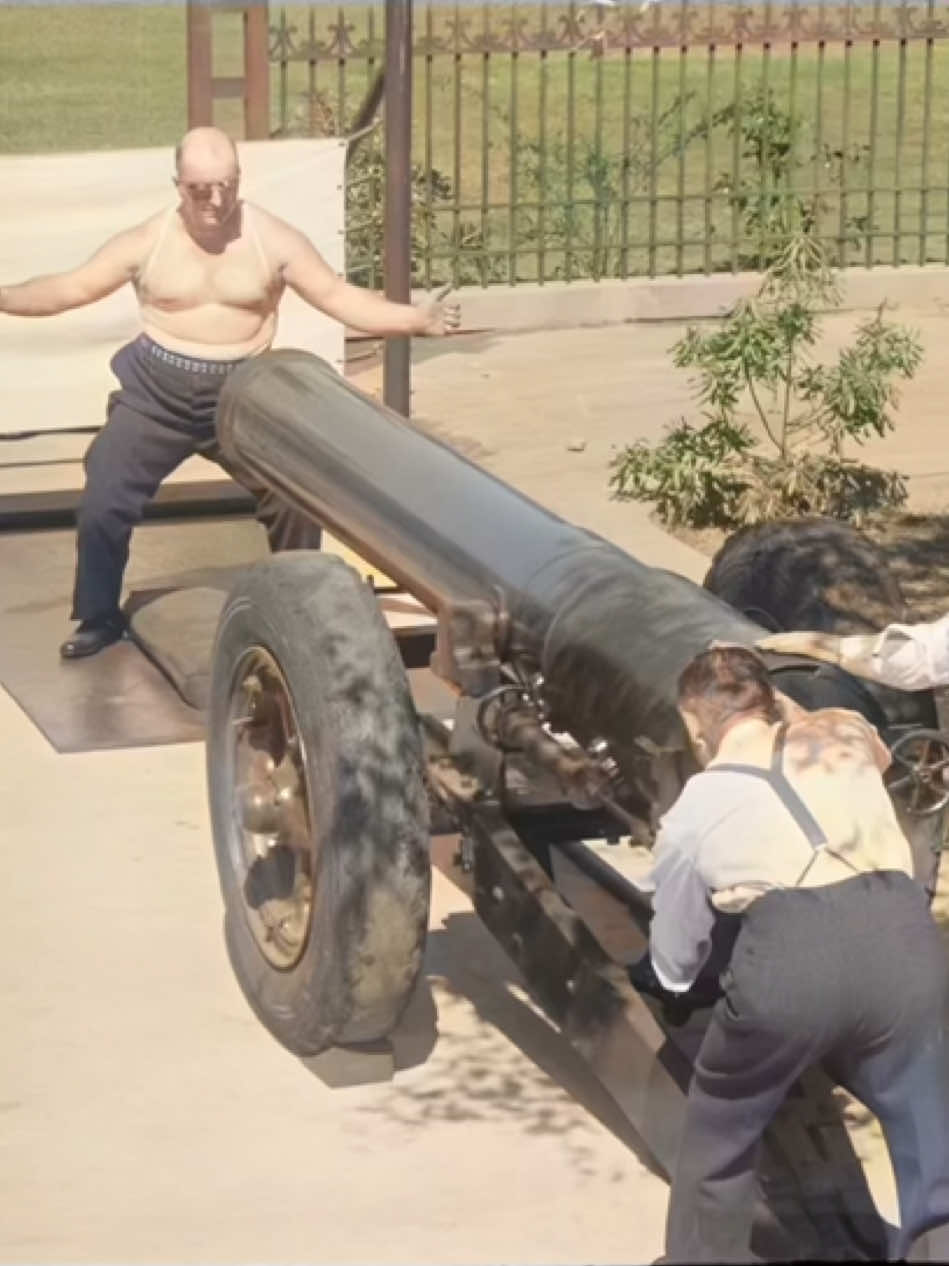 In the 1930s, an American strongman tanked a cannon blast, even heavyweight champion Jess Willard admitted defeat#History #HistoryTime #oldfootage #us 