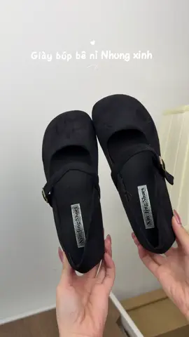 Giày nỉ nhung style Hàn xinh lắm ạ #giaynu #giayxinh #giaybupbe 