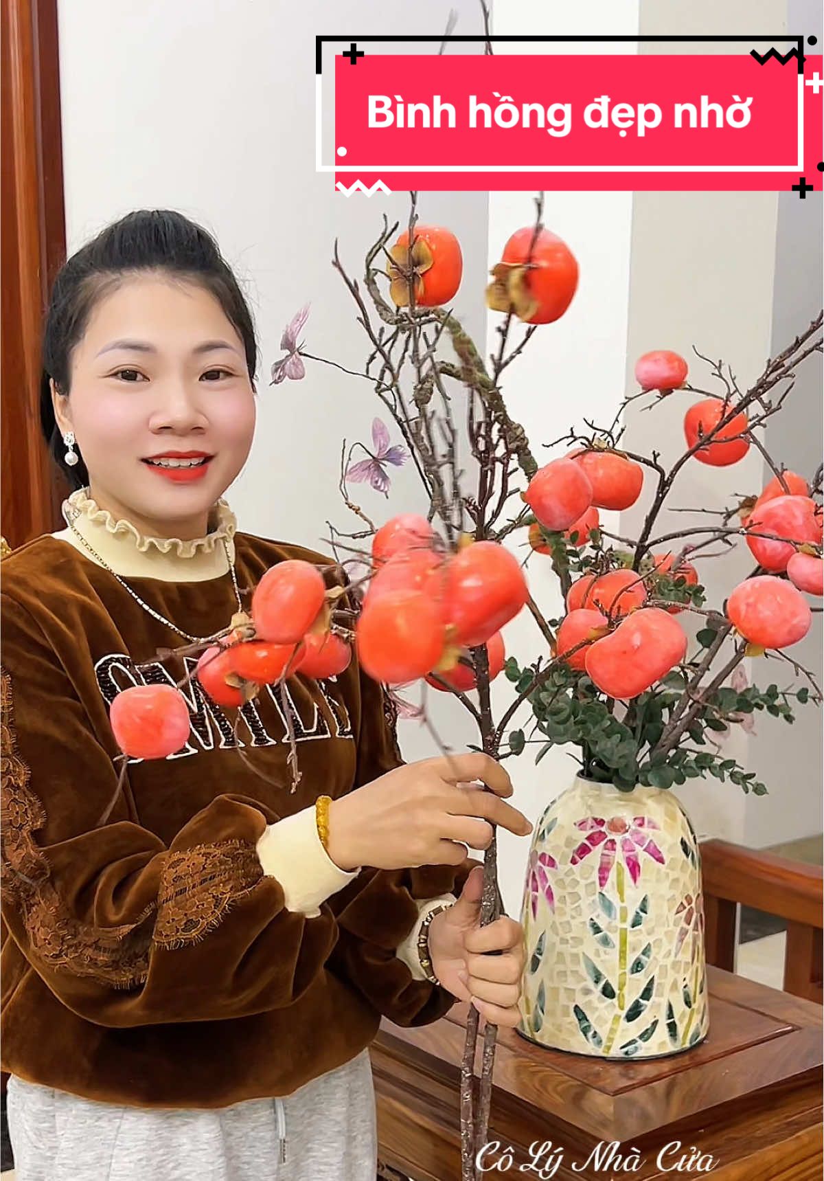 Bình Hồng đẹp mà chơi Tết bền #canhhong7qua #canhhongtrangtri #canhhonggia #colynhacua #hanggiadung 