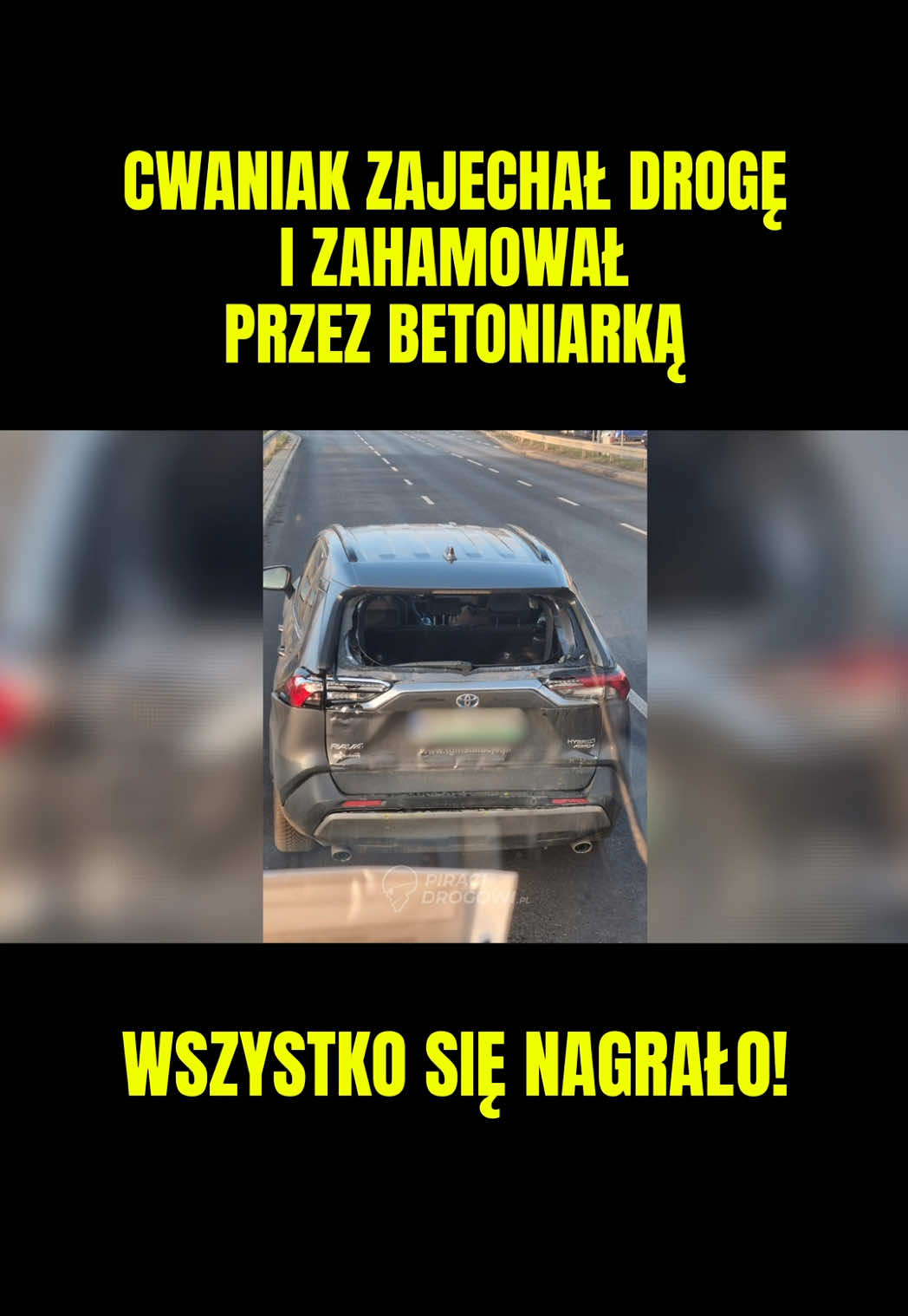 ⚠️🎥 Cwaniak w toyocie zajechał drogę i zahamował przed betoniarką. Wszystko się nagrało i pan się mocno zdziwił - już stracił prawo jazdy, dostał 5000 zł mandatu a teraz czeka go jeszcze sprawa w sądzie 🙏 Materiał zawiera lokowanie produktu ✅ #wideorejestrator #polskiedrogi #piratdrogowy #piracidrogowi #policja 