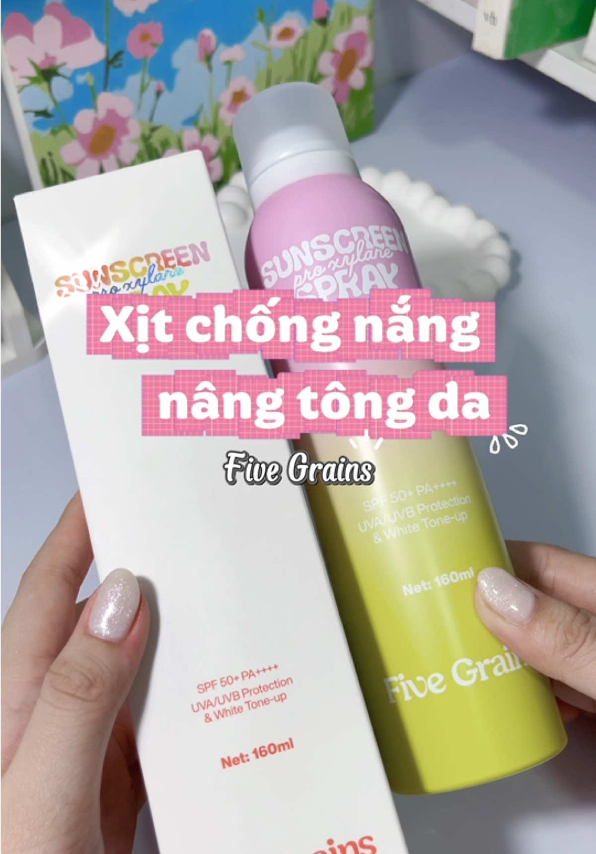 Xịt một cái là da sáng như filter, đi nắng cả ngày vẫn xinh 🌷💐 #xitchongnang #makeup #reviewmypham #unboxing #vairal 