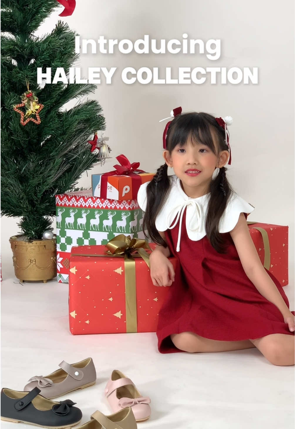 Where little steps meet holiday dreams. 💝 Memperkenalkan Hailey Collection, hadir dalam warna Black, Pink, Gray, dan Gold. Start their holiday journey in style, tap to shop. 🎁 #PoptoeKids #SepatuAnak #SepatuBaby #SepatuPreWalk