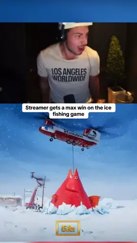 Streamer gets a max win on the ice fishing game #kickstreaming 
