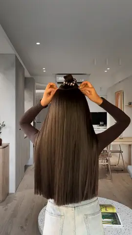 Clip in hair extensions- Blunt Cut #hairstyle #beautifulhair #hairextension #wig #clipinwig 