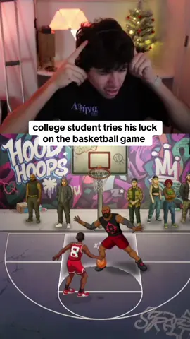 college student tries his luck on the basketball game #basketball #kickstreaming 