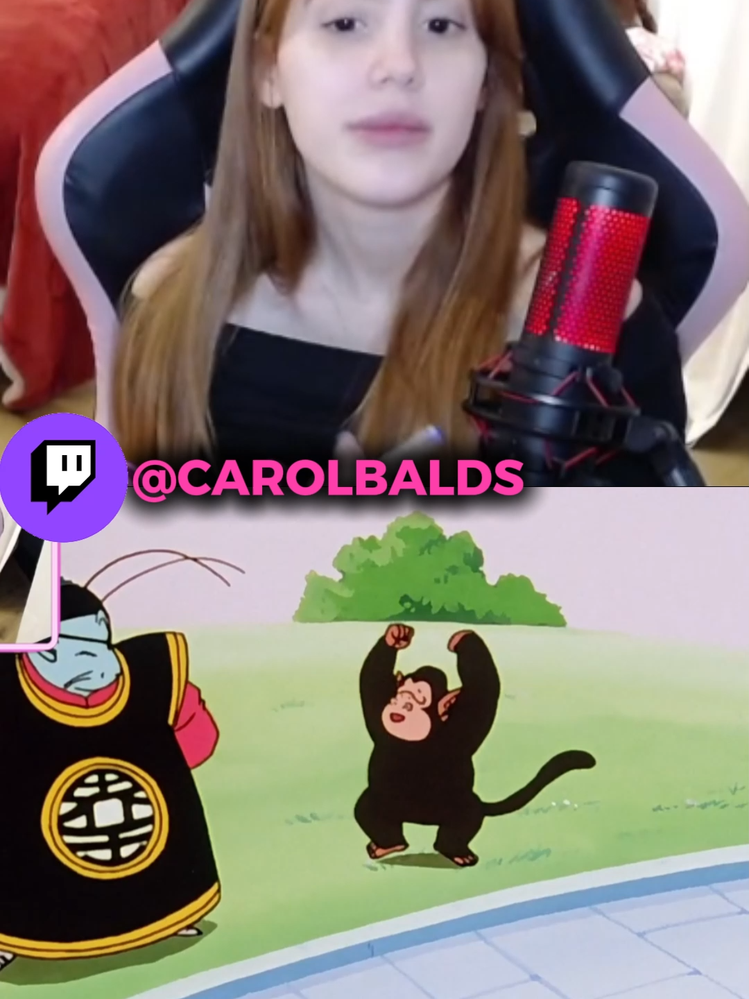 LIVE DA CAROL NA BIO >Carol Balds ASSISTINDO Dragon Ball Z#carolbalds #dragonballz #goku