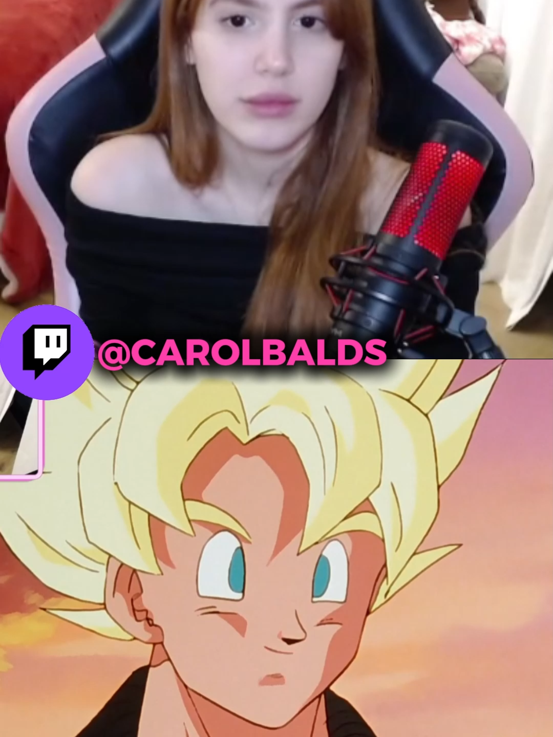 LIVE DA CAROL NA BIO >Carol Balds ASSISTINDO Dragon Ball Z#carolbalds #dragonballz #goku