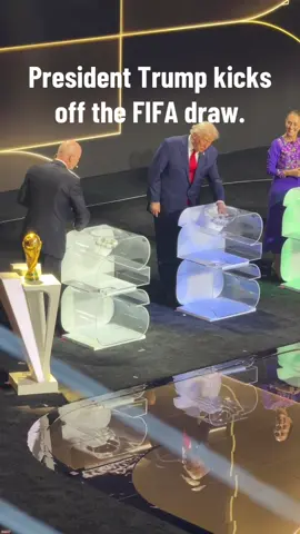 President Trump kicks off the FIFA draw at the Kennedy Center. 