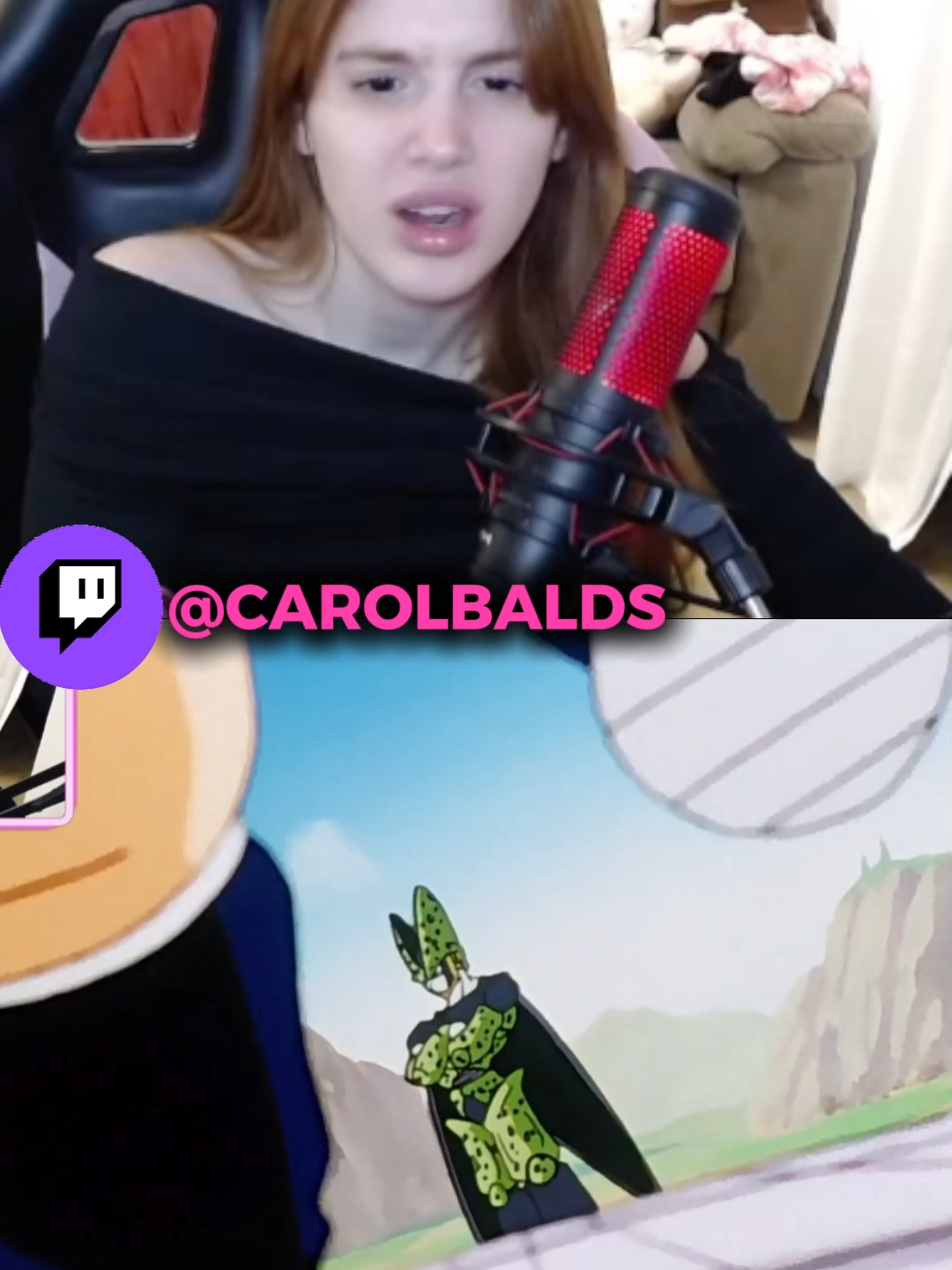 LIVE DA CAROL NA BIO >Carol Balds ASSISTINDO Dragon Ball Z#carolbalds #dragonballz #goku