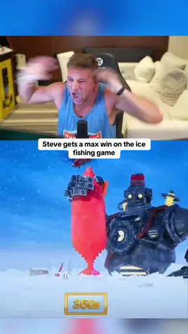 Steve gets a max win on the ice fishing game #kickstreaming 